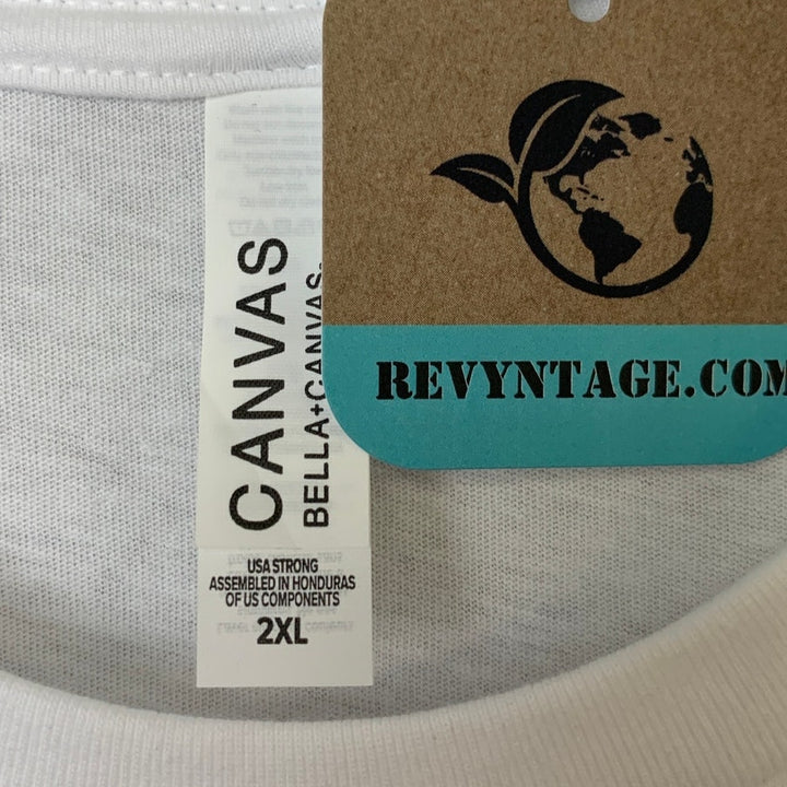 New Hand Printed Womens 2XL White Jesus He Is Risen Easter Crew Neck Tee Shirt