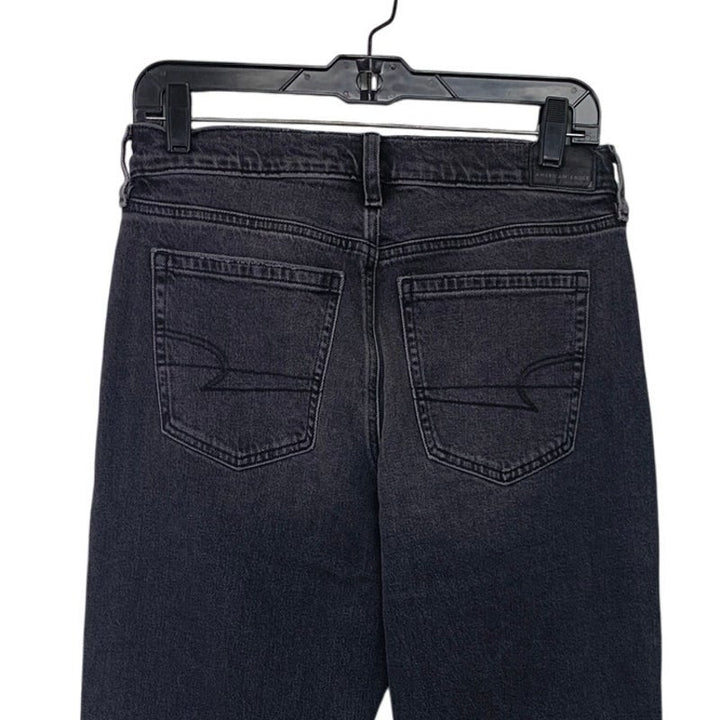 New American Eagle Womens Size 4 Black High Rise Relaxed Straight Denim Jeans