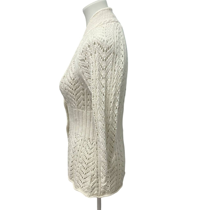 Eddie Bauer Womens Medium Long Sleeve Two Button Cotton Blend Cardigan Sweater