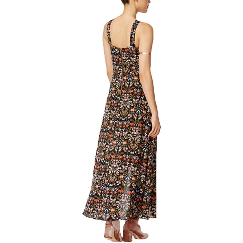 New Material Girl Juniors Large Thin Strap Floral Back Zip Maxi Overlay Romper