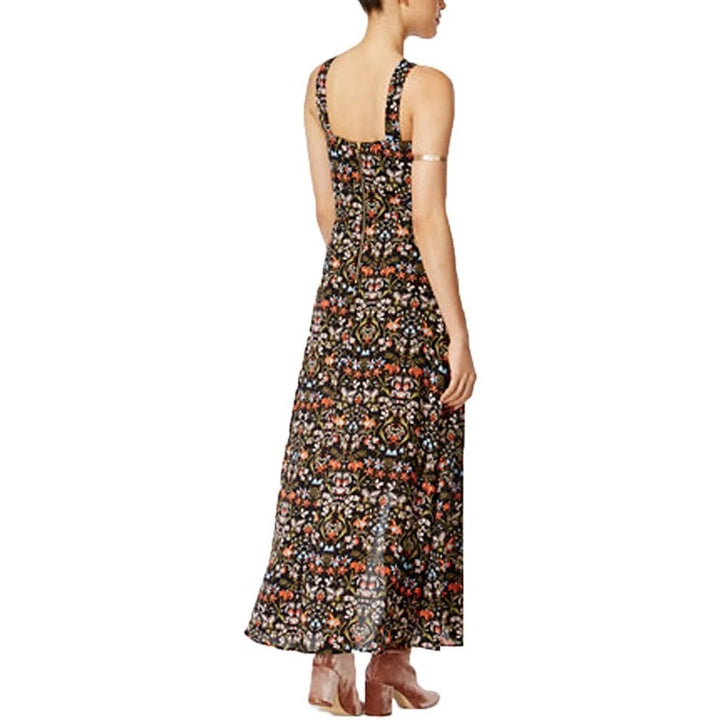 New Material Girl Juniors Large Thin Strap Floral Back Zip Maxi Overlay Romper