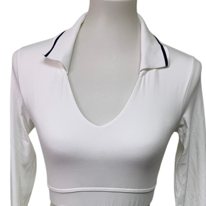 New Offline by Aerie Womens Medium Long Sleeve V Neck Collared Athletic Shirt
