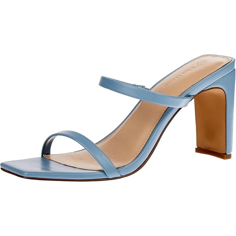 The Drop Women Size 6.5 Blue Avery Square Open Toe 3.5" High Heeled Sandal Shoes
