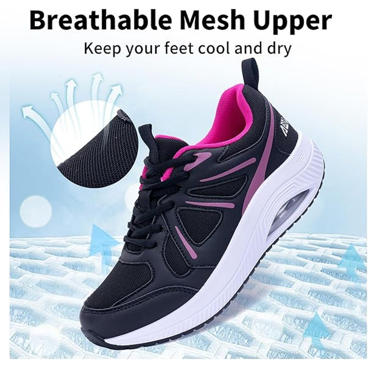 AOV Womens Size 10 Pink Black Mesh Arch Support Orthotic Plantar Fasciitis Shoes