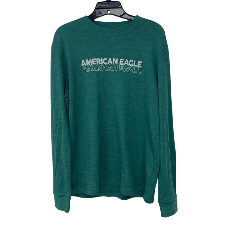 New American Eagle Mens Medium Super Soft Waffle Long Sleeve Crew Neck Tee Shirt