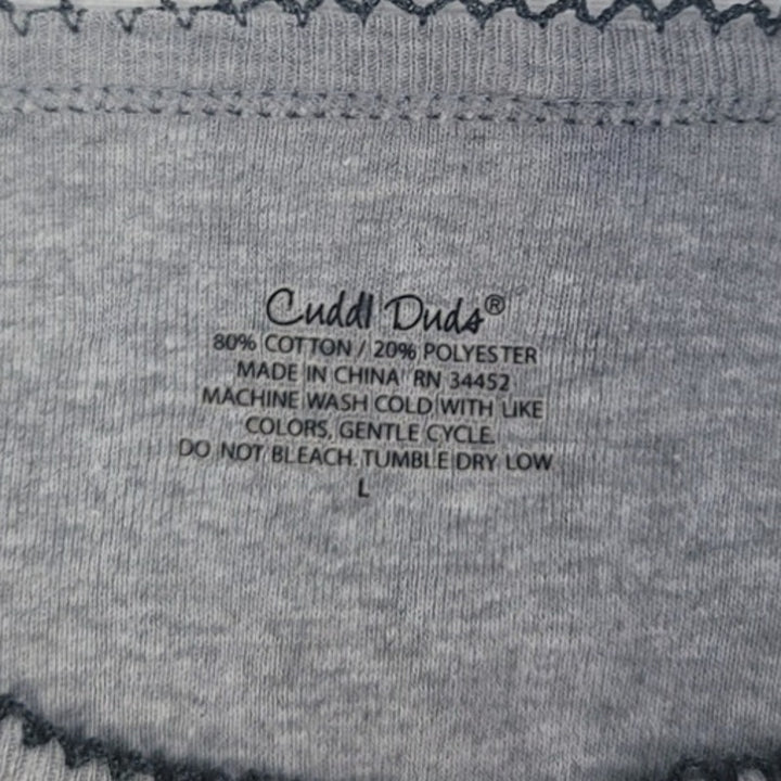 Cuddl Duds Womens Large PolyCotton Long Sleeve Moon Stars Patterned Sleep Shirt