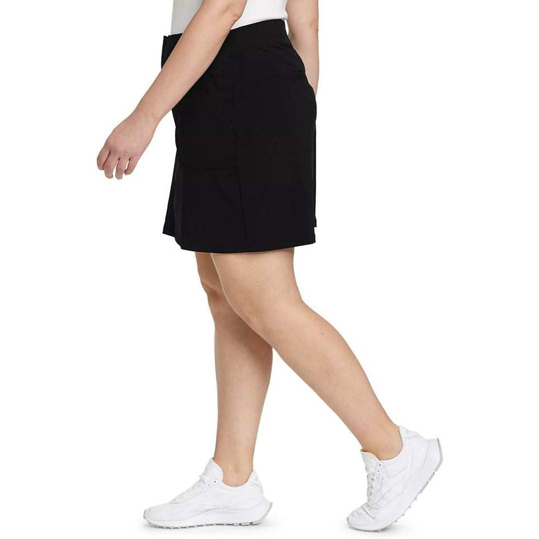 New Eddie Bauer Womens Size 18 Black Horizon UPF 50 High-Rise Skort Zip Pockets