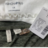 2 Cato Fashion Bug Womens 1X 18/20W Ribbed Tank Top Faith Short Sleeve Tee Shirt