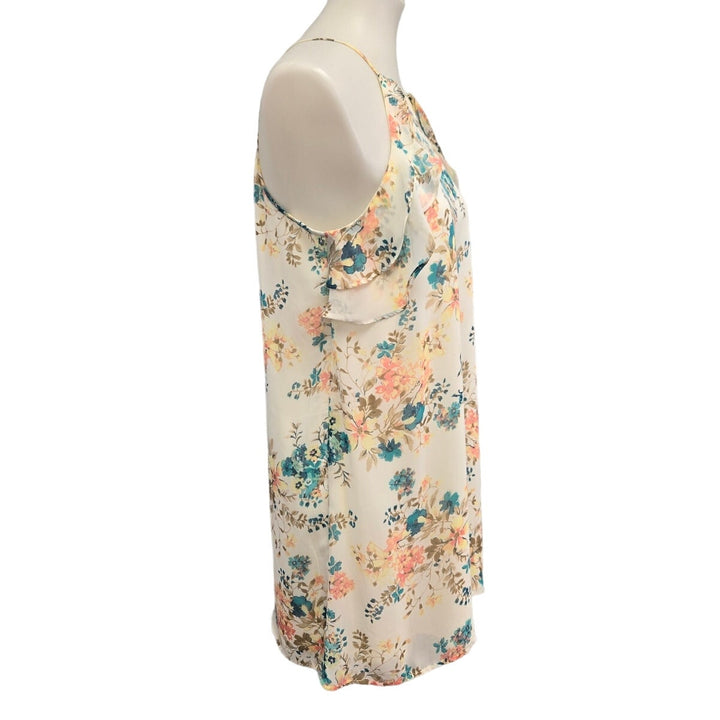 Pink Owl Apparel Womens Medium Floral Spaghetti Strap Lined Sheath Dress