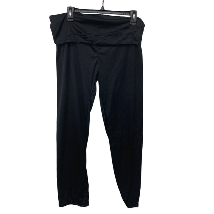 NWT New Bobbie Brooks Womens XL Black PolySpandex Foldover Waist Pants