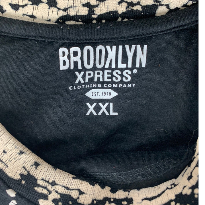 Brooklyn Xpress Mens XXL Paint Splatter Short Sleeve Crew Neck ZipperTee Shirt