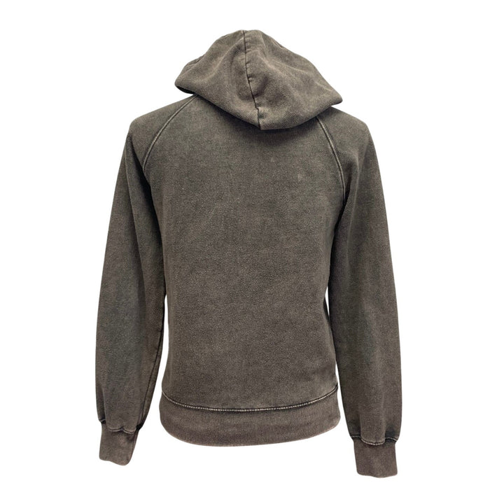 Hand Printed Upcycled Women XS Cardinal Long Sleeve PolyCotton Sweatshirt Hoodie