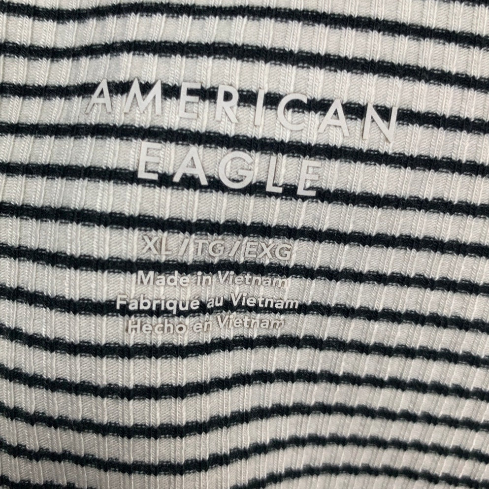 New American Eagle Womens XL Striped Thin Strap Snap Closure One Piece Bodysuit