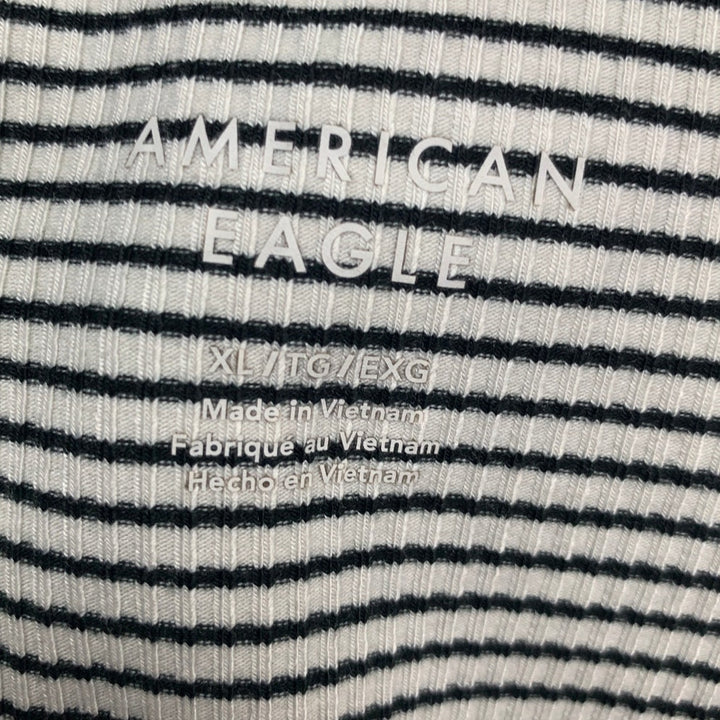 New American Eagle Womens XL Striped Thin Strap Snap Closure One Piece Bodysuit