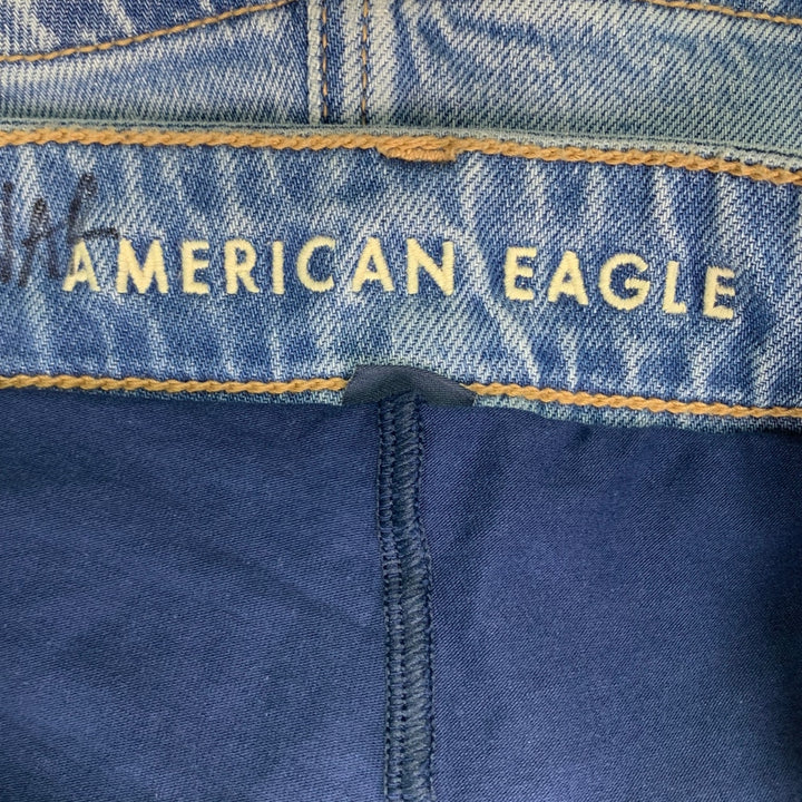 New American Eagle Womens 8 Medium Stretch Crochet Denim Micro Skort w Top