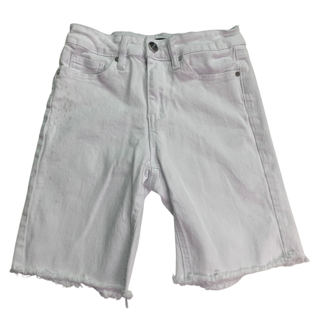 Dollhouse Juniors Size 3/4 White Cotton Blend Jorts Denim Jean Shorts w Flaw