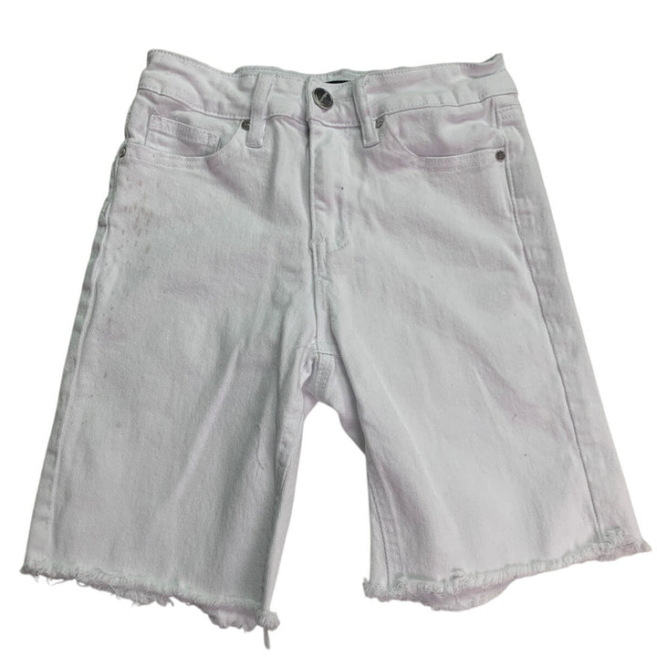 Dollhouse Juniors Size 3/4 White Cotton Blend Jorts Denim Jean Shorts w Flaw