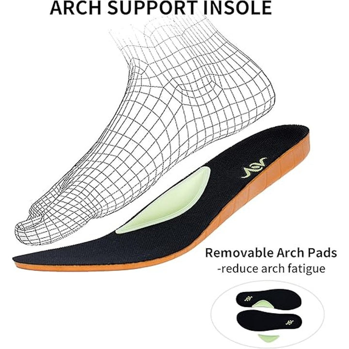 AOV Womens Size 10.5 Black Lace Up Arch Support Plantar Fasciitis Walking Shoes