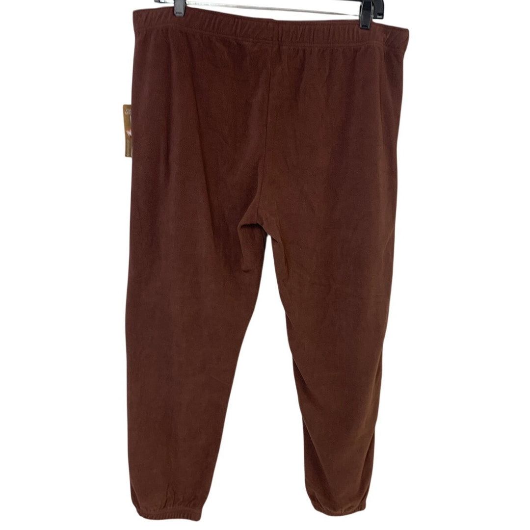 New Eddie Bauer Womens XL Plum Quest Fleece Jogger Sweatpants w Pockets