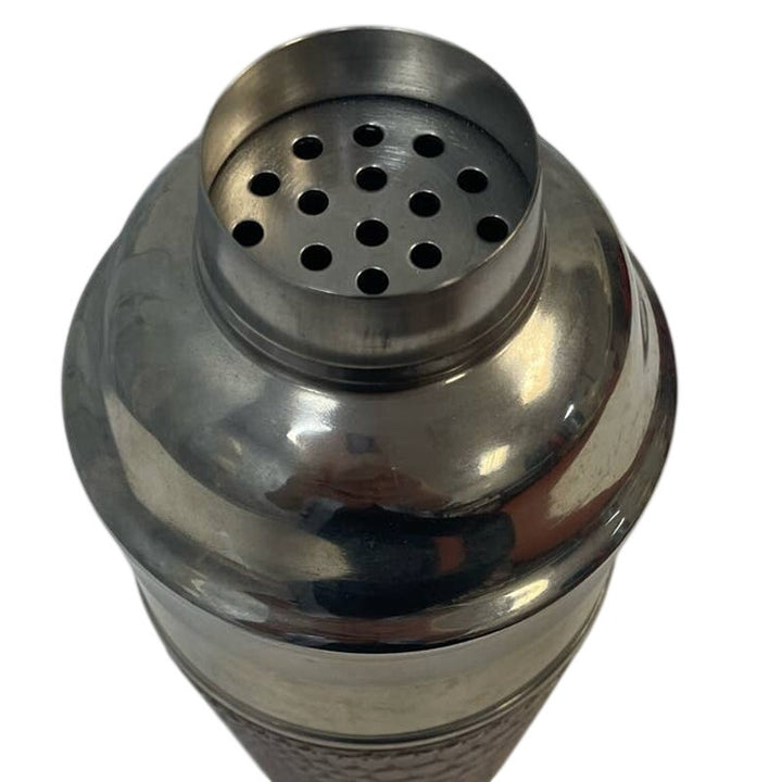 Stainless Steel Faux Croc Leather Wrapped Cocktail Shaker w No Lid