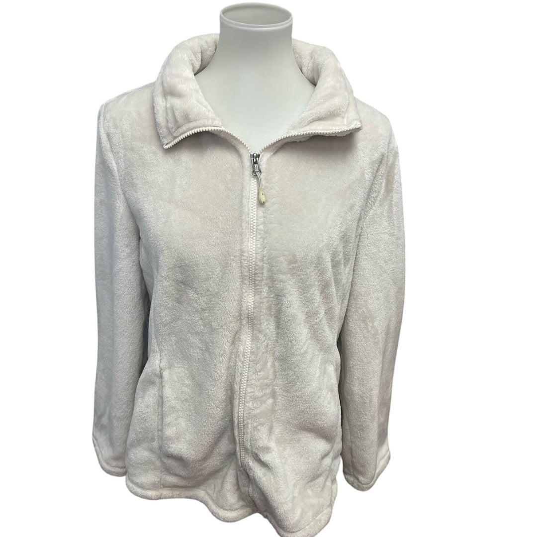 HeatKeep Womens XL Super Soft Full Zip 100% Polyester Fleece Jacket w Pockets