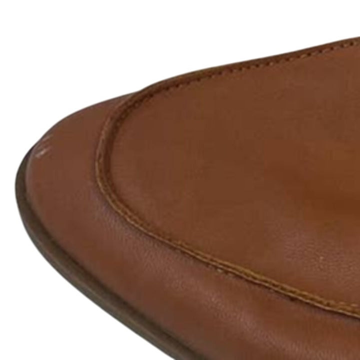 New Serra Womens US Size 10 Faux Leather Slide On Tan Loafers Backless Shoes