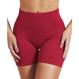 Voyjoy Women Medium Red High Scrunch Butt Workout Athletic Booty Biker Shorts