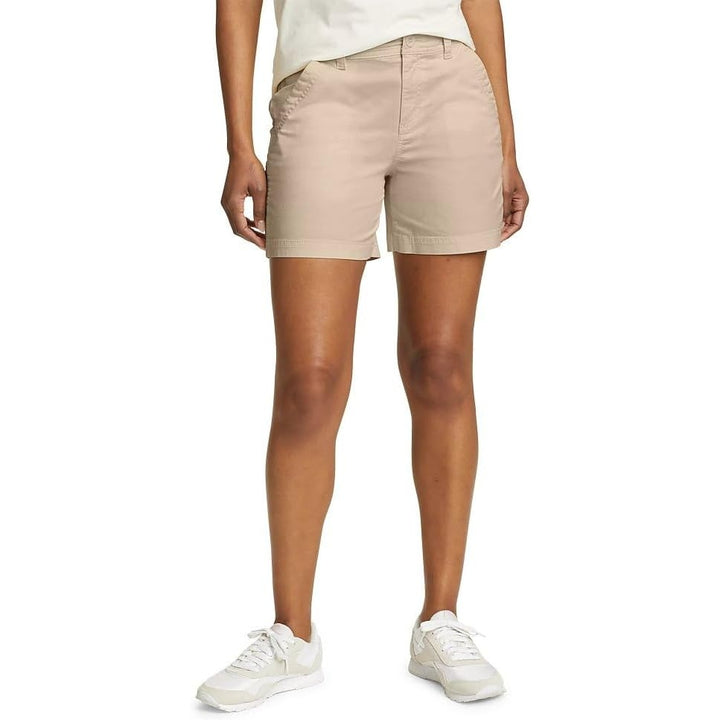 New Eddie Bauer Womens Size 18 Light Khaki Aspire Stretch Cotton Chino Shorts