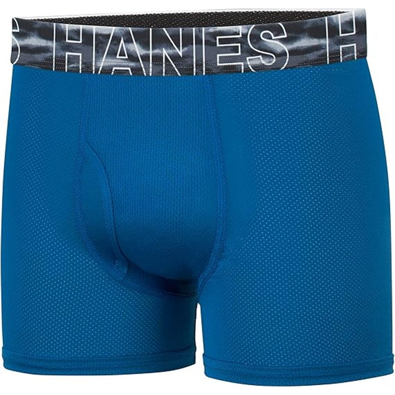 New 6 Pack Hanes Boys Large Breathable Mesh Fabric Boxer Brief Underwear