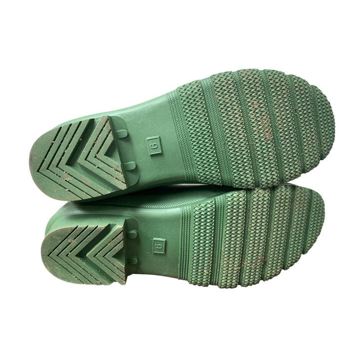 Rongee Womens Size 9 Green Bird Flower Buckle Waterproof Garden Rain Boots