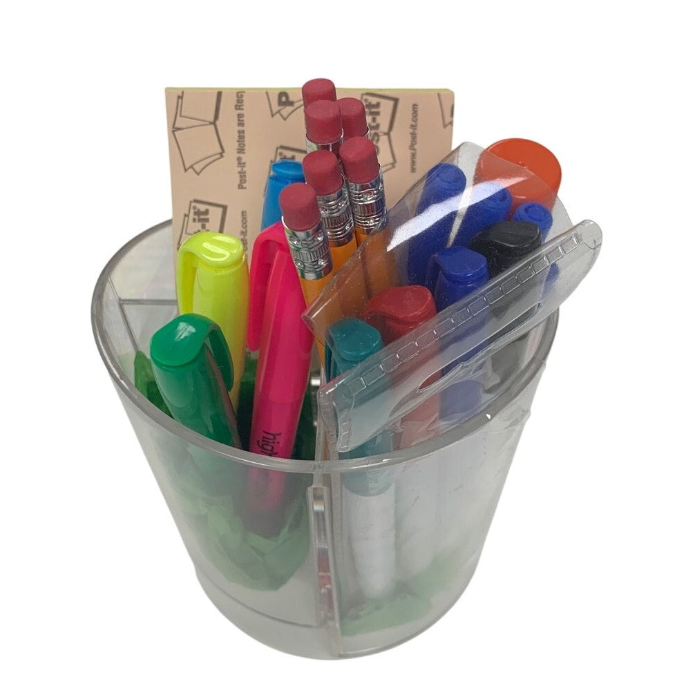 New Back To School Teacher Gift Desktop Clear Plastic School Office Supply Caddy
