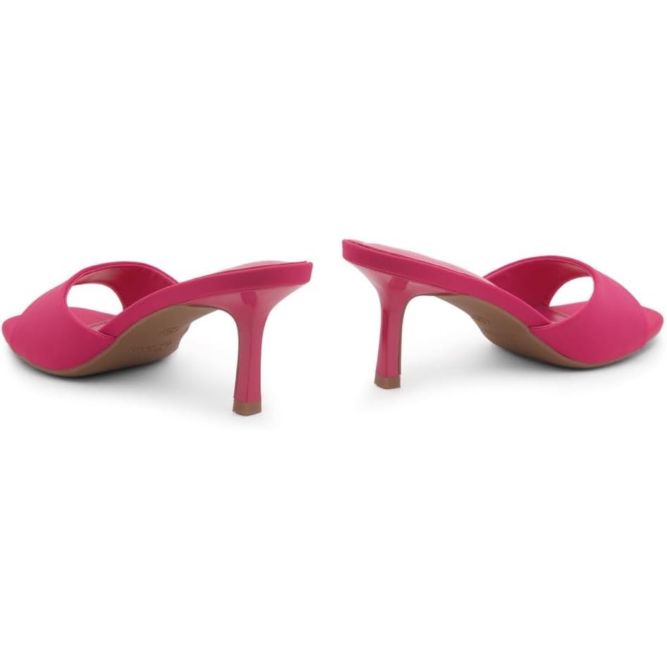 Shoe Land Womens Size 8.5 Hot Pink Open Toe Low Heel Stiletto Heeled Shoes