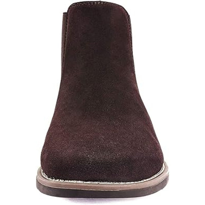 Bruno Marc Mens Size 7 Brown Suede Leather Slide On Low Heel Chelsea Ankle Boots