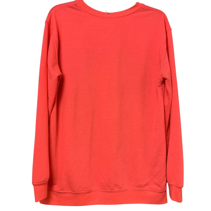 Upcycled Hand Printed Womens Large Save The Planet Earth Long Sleeve Sweatshirt