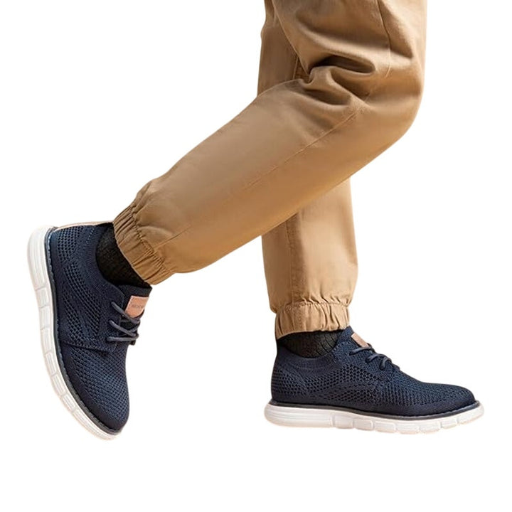 Bruno Marc Boys Size 4 Navy Blue Mesh Oxfords SneakersLace-Up Lightweight Shoes