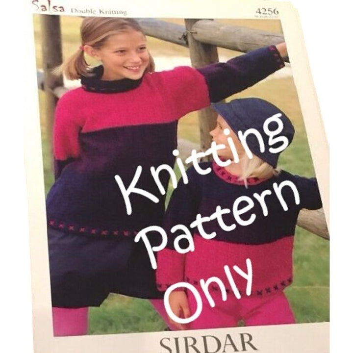 New 2000s Sirdar 4256 Salsa Child Double Knitting Pullover Sweater Pattern