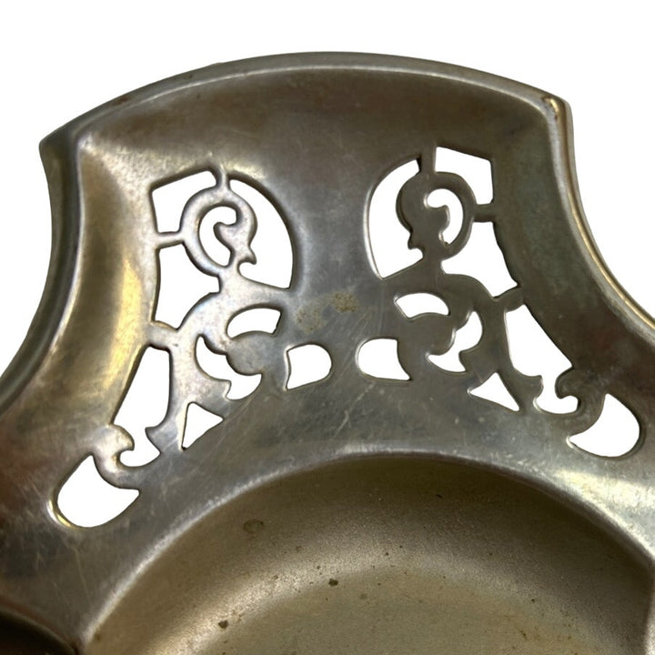 Set of 2 Jordan-Marsh Company Avona of Boston Metal Scrollwork Half Cut Trays