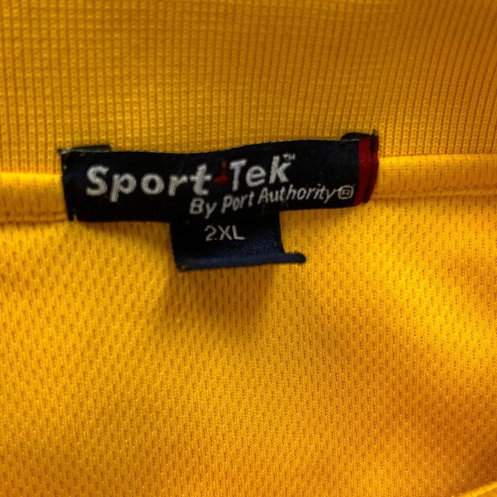 Sport-Tek Mens 2XL 100% Polyester Yellow Collared Short Sleeve Polo Shirt