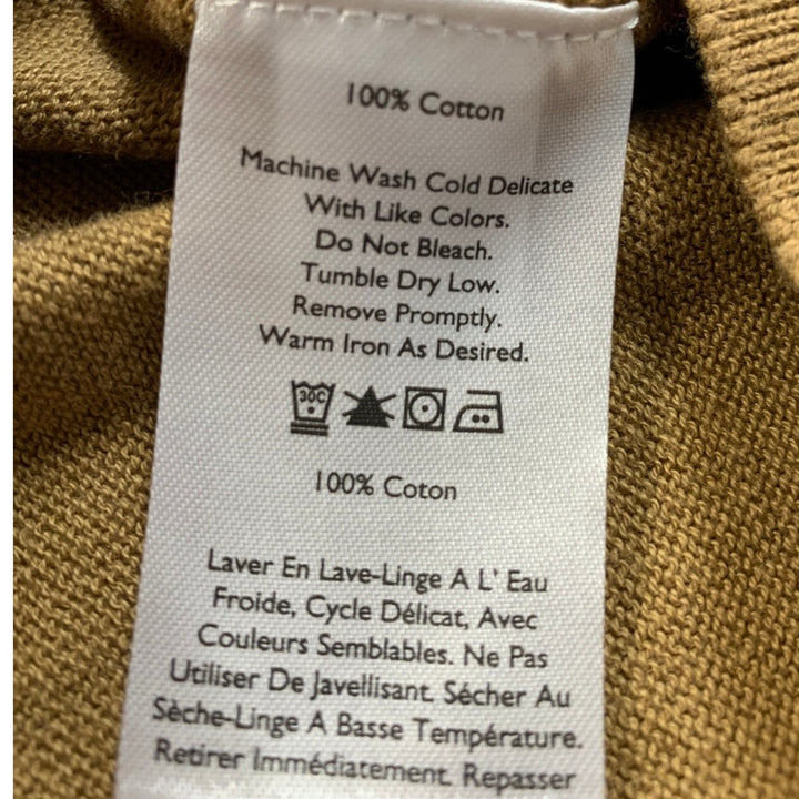 New Eddie Bauer Womens Camel Brown 100% Cotton Everyday V-Neck Pullover Sweater