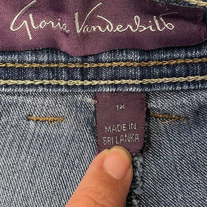 Gloria Vanderbilt 18 Long Stretch Cotton Tapered Leg Denim Blue Jeans 32 Inseam