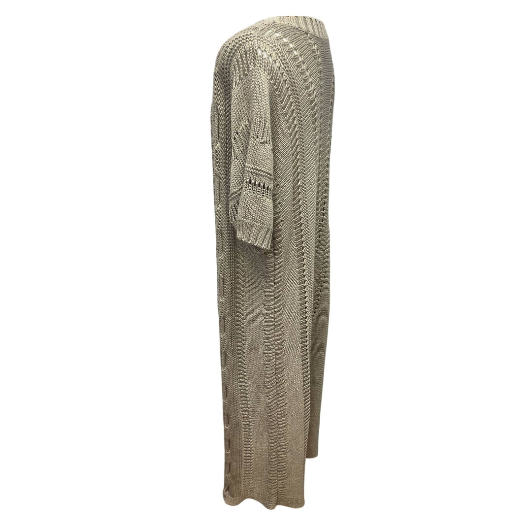 Venue Womens Medium Acrylic Short Sleeve Long Open Loose Knit Cardigan Sweater