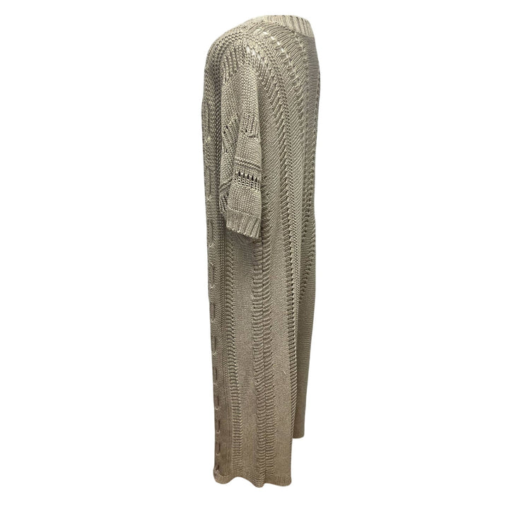 Venue Womens Medium Acrylic Short Sleeve Long Open Loose Knit Cardigan Sweater
