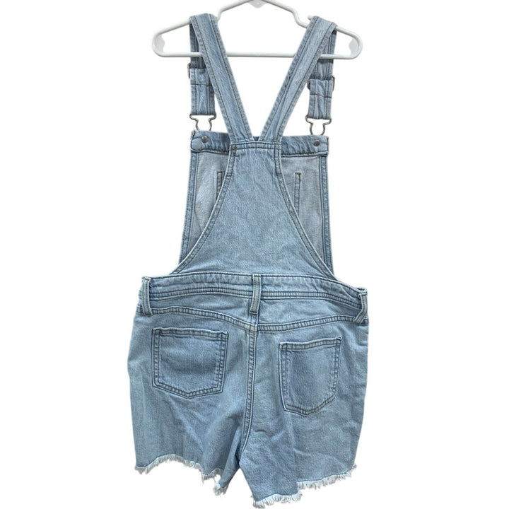 New Cat &amp; Jack Girls Large (10/12) Blue Denim Stretch Shortalls Overalls
