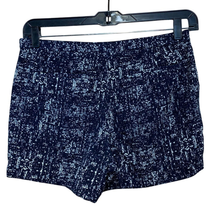 Kenar Size 8 Navy Blue White Polyester Blend Short Shorts w Side &amp; Back Pockets