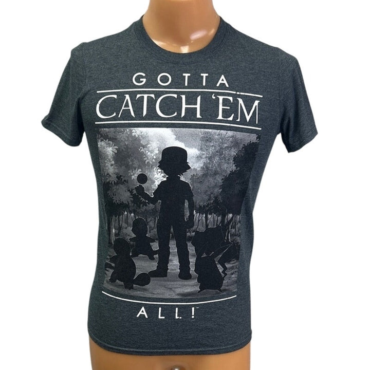 Pokemon Mens Small Black Gotta Catch Em All 100% Cotton Short Sleeve Tee Shirt