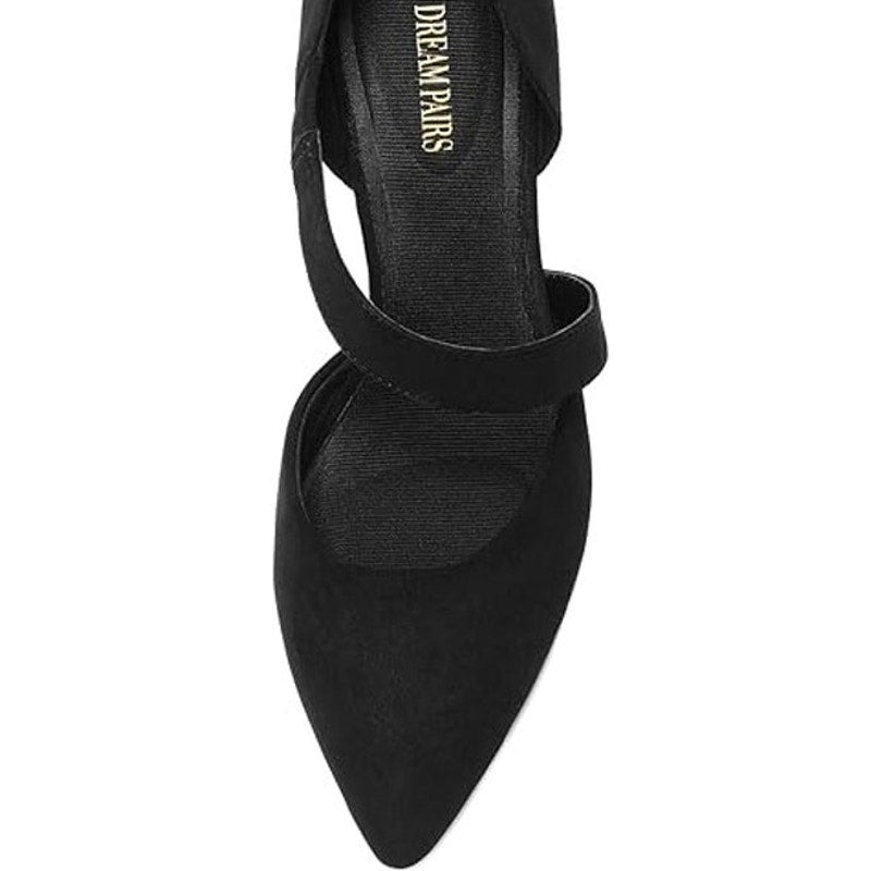 New Dream Pairs Womens Size 5 Black Faux Suede 3" High Heels Pumps Dress Shoes