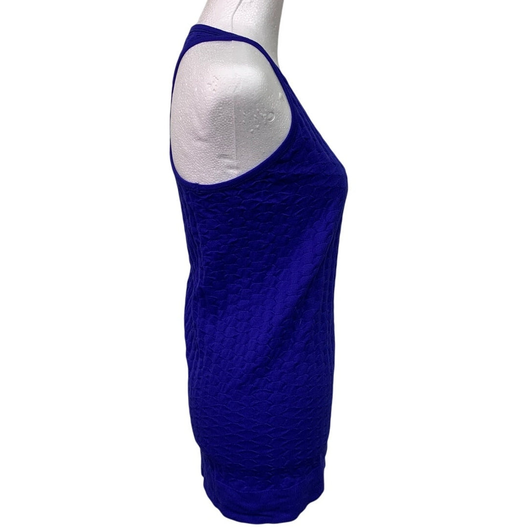 Athleta Womens Large Royal Blue Sleeveless Racer Back Textured Athletic Tank Top