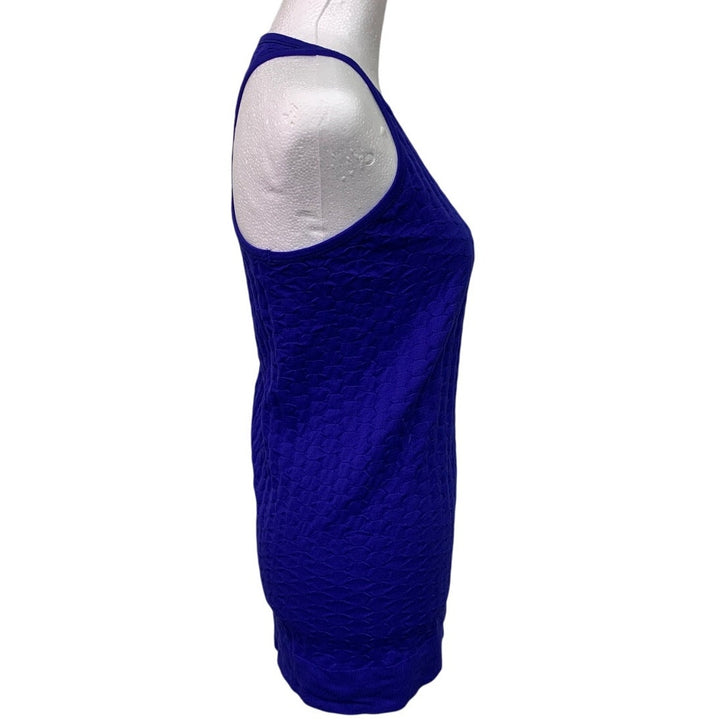 Athleta Womens Large Royal Blue Sleeveless Racer Back Textured Athletic Tank Top