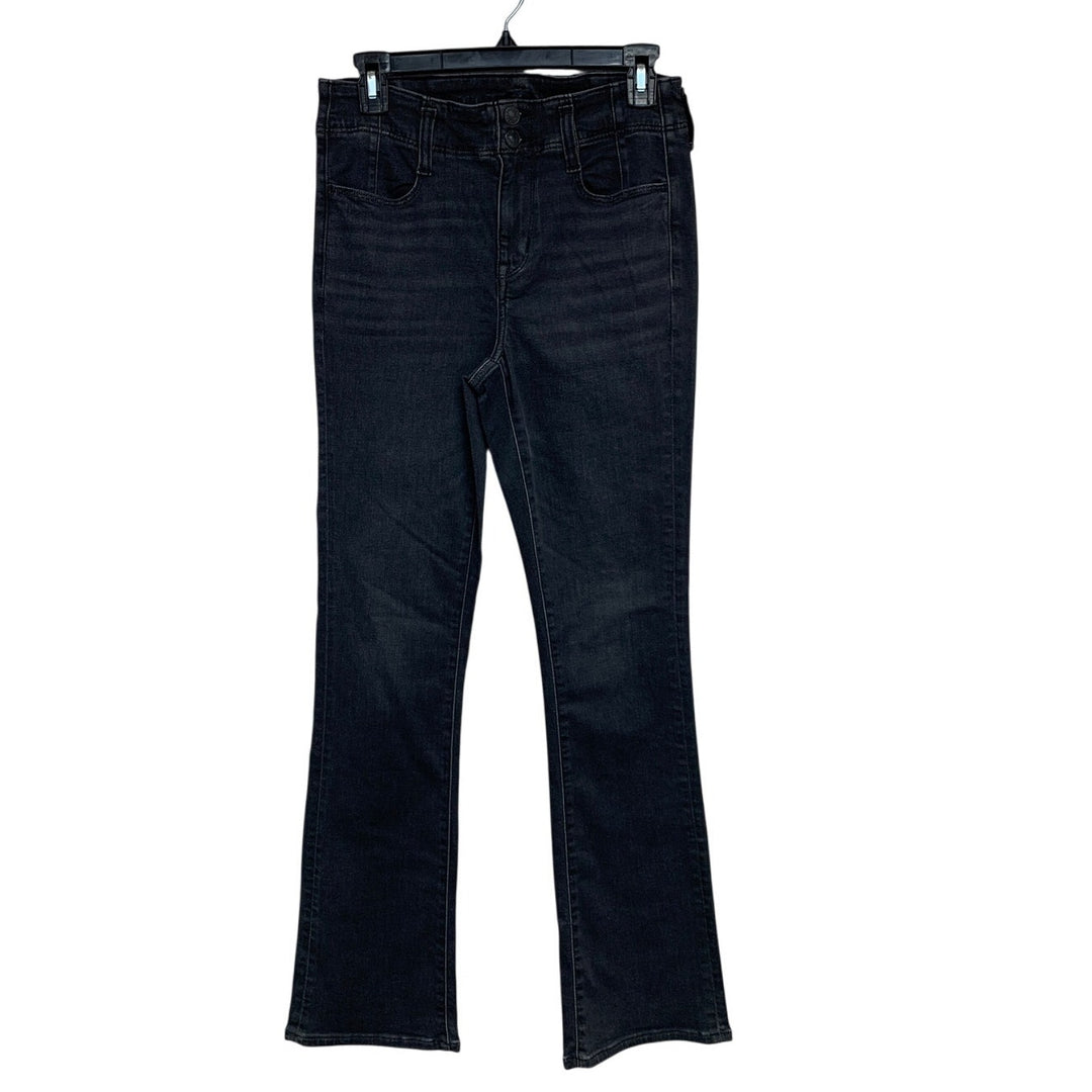 New American Eagle Womens Size 4 High Rise Skinny Kick Black Denim Jeans