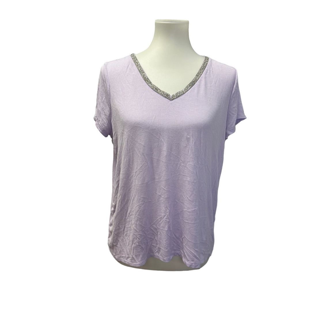 3 Jennifer Lopez Susan Lawrence Womens Large SHort SLeeve VNeck Tops Blouses